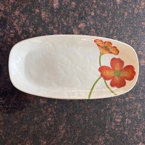 Vietri Italy Hand-Painted Lastra POPPY Serving Platter 9x18"